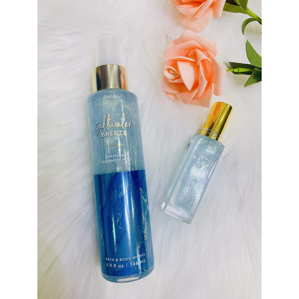 [ 20ml ] Xịt Thơm Ánh Nhũ Bath And Body Works Diamond Shimmer Mist Saltwater Breeze