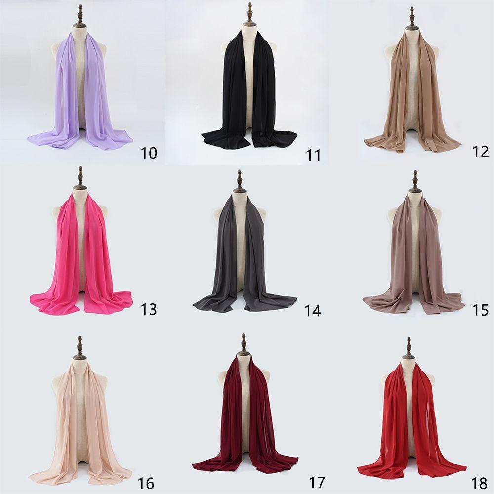 LAY Khăn Choàng Cổ 180x75cm Vải Lụa Mềm Màu Trơn Thời Trang