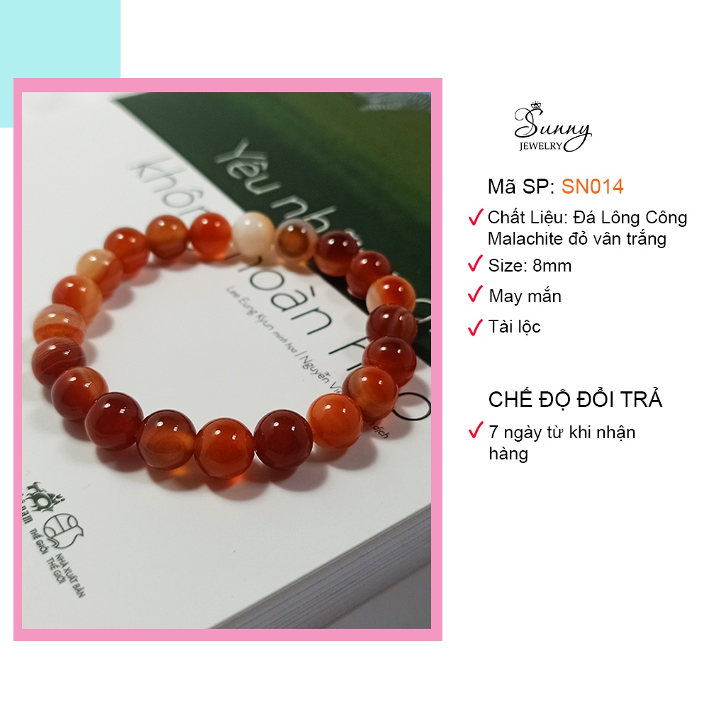 Vòng tay phong thủy may mắn màu đỏ A019, vòng tay nữ hợp mệnh hỏa mệnh thổ - Sunny Jewelry