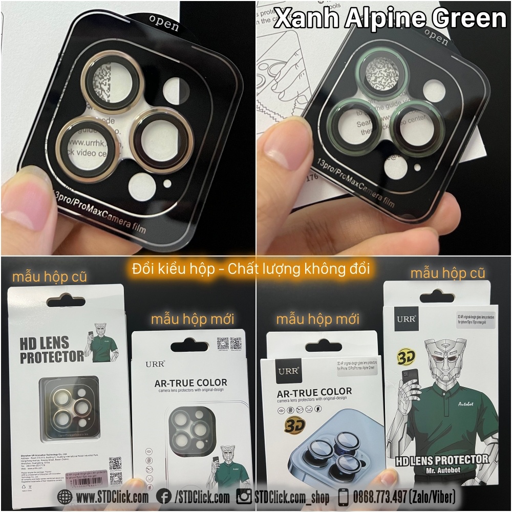 KÍNH CAMERA IPHONE 13 PRO MAX - 13 PRO - 13 - 13 MINI URR AUTOBOT 3D AR SIÊU MỎNG CHÍNH HÃNG
