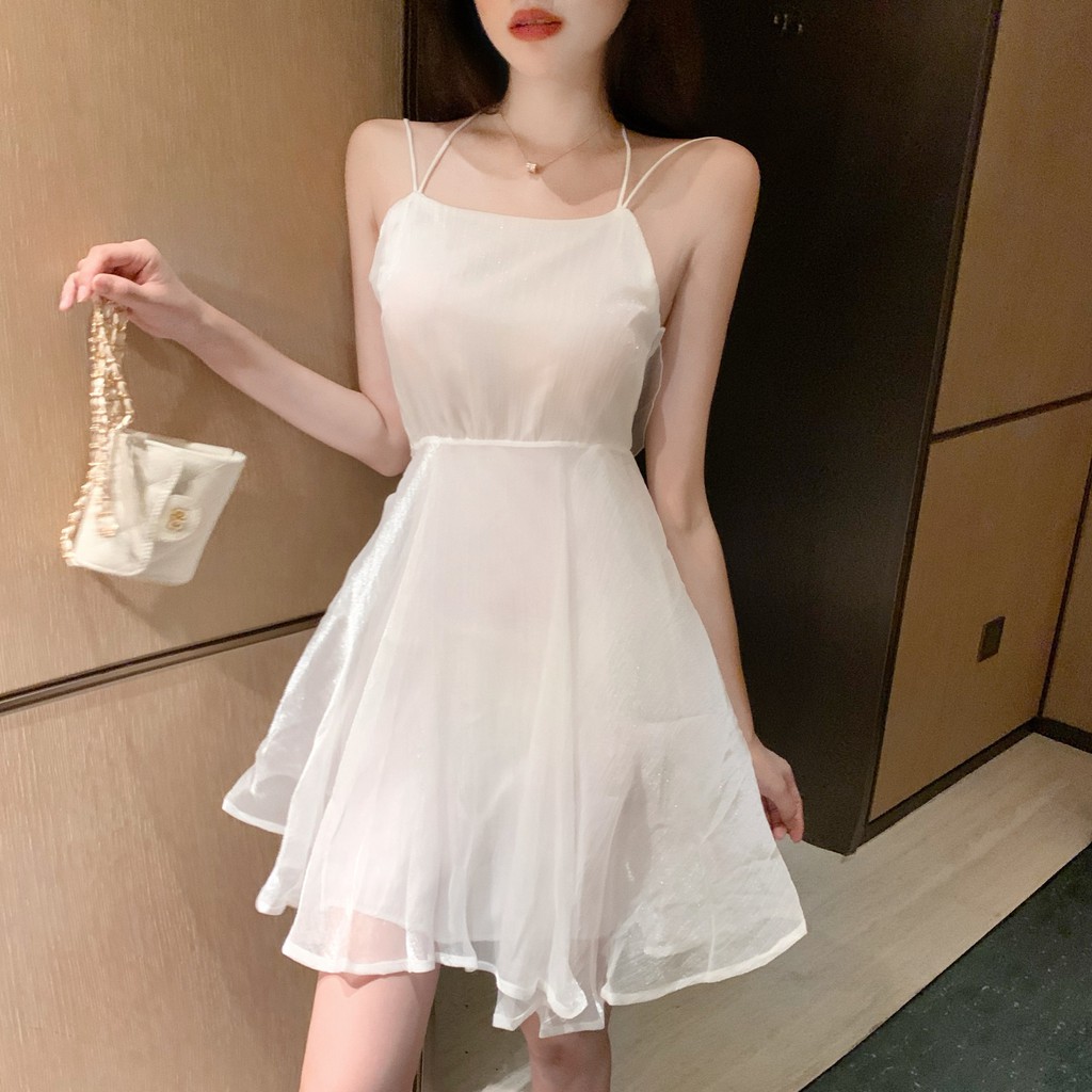 Đầm dáng xòe mini hai dây Emilyshop