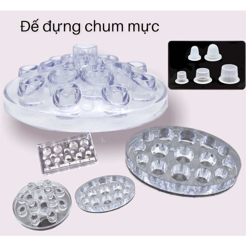 Đế mica đựng mực phun xăm,hũ đựng mực