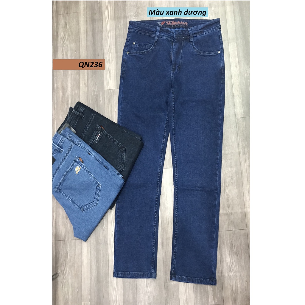 Quần jeans nam co giãn ống suông [Straight Fit] Big size QN236