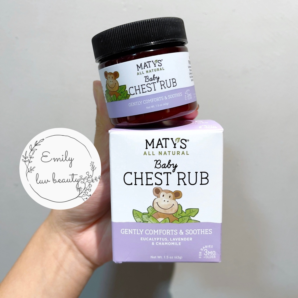 Dầu bôi ấm ngực giảm ho Maty's cho bé 3M+ Mỹ