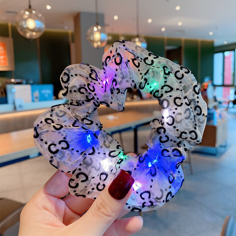 Dây Cột Tóc Scrunchie Có Đèn Led Lấp Lánh Thời Trang Cho Nữ