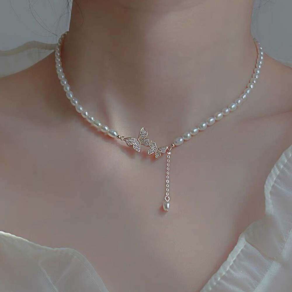Vòng cổ Ngắn Phong Cách Pháp Cổ Điển Thời Trang Cho Nữ|Vòng cổ Xích Mặt Hình Bướm Thời Trang Cho Nữ