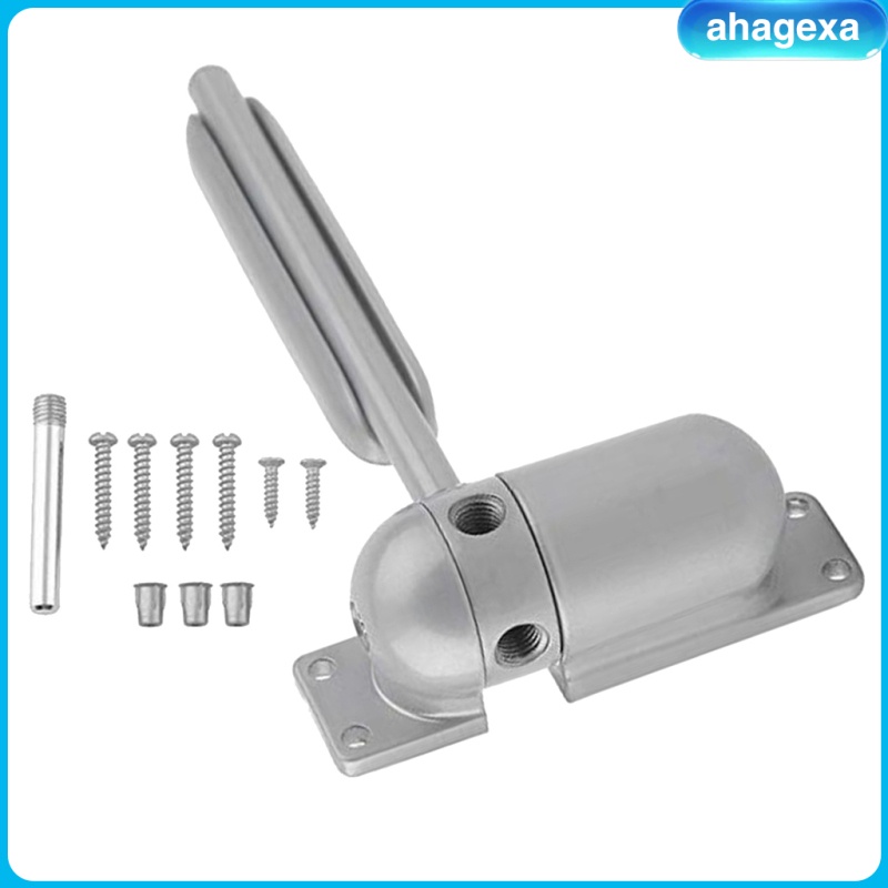 Zinc Alloy Spring Door Closer Self Closing Surface Mount Adjustable Gray