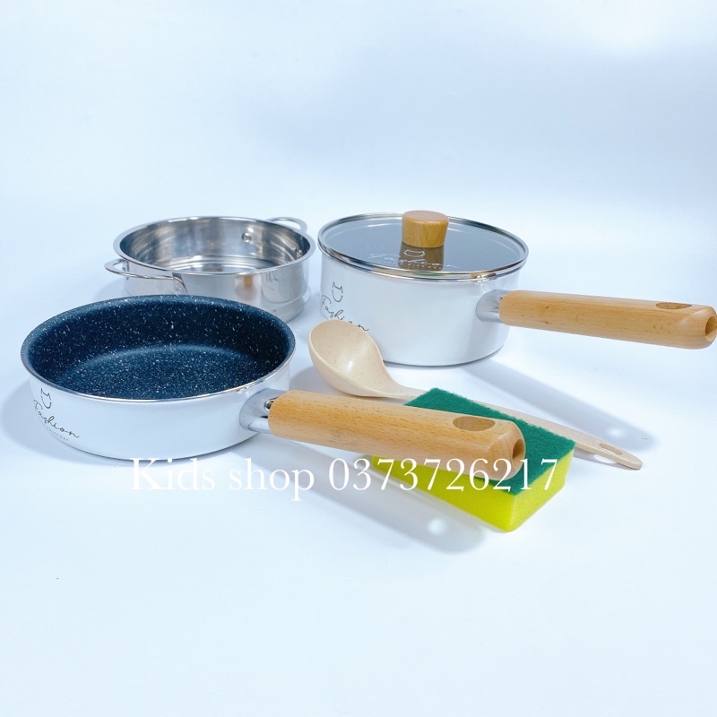 Bộ nồi chảo đá ăn dặm_ Nồi nấu cháo cho bé FASHION