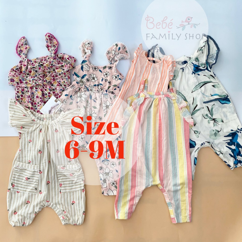 [Size 6-9M] Jumpsuit cho bé/ body đùi bé gái xuất dư sơ sinh đến 2 tuổi