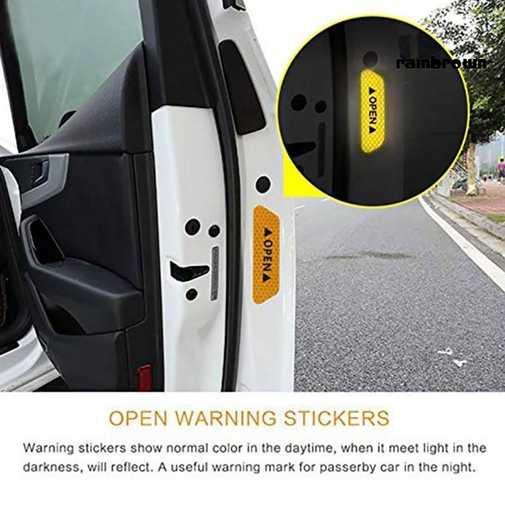 Set 4 miếng dán cửa ô tô phản quang cảnh báo an toàn khi chạy xe
