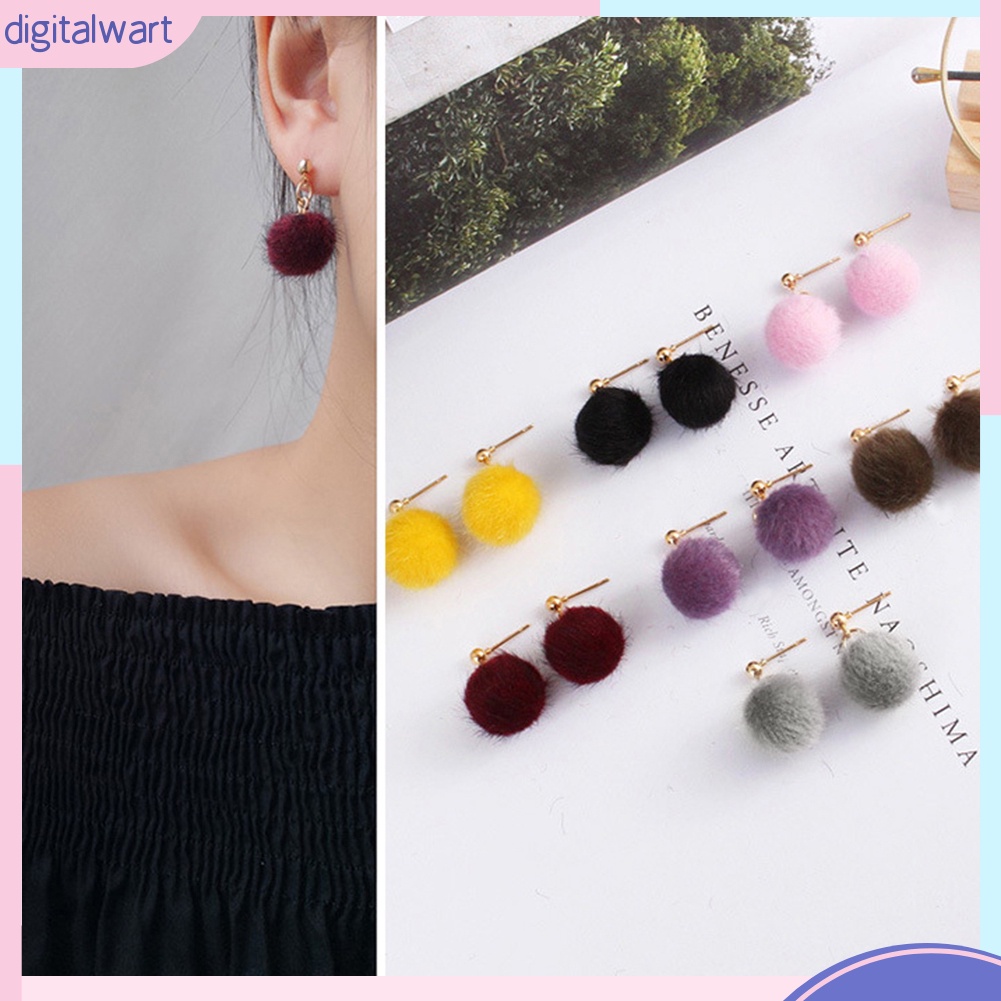 Đôi bông tai họa tiết bông tròn nhỏ xinh xắn cho nữ