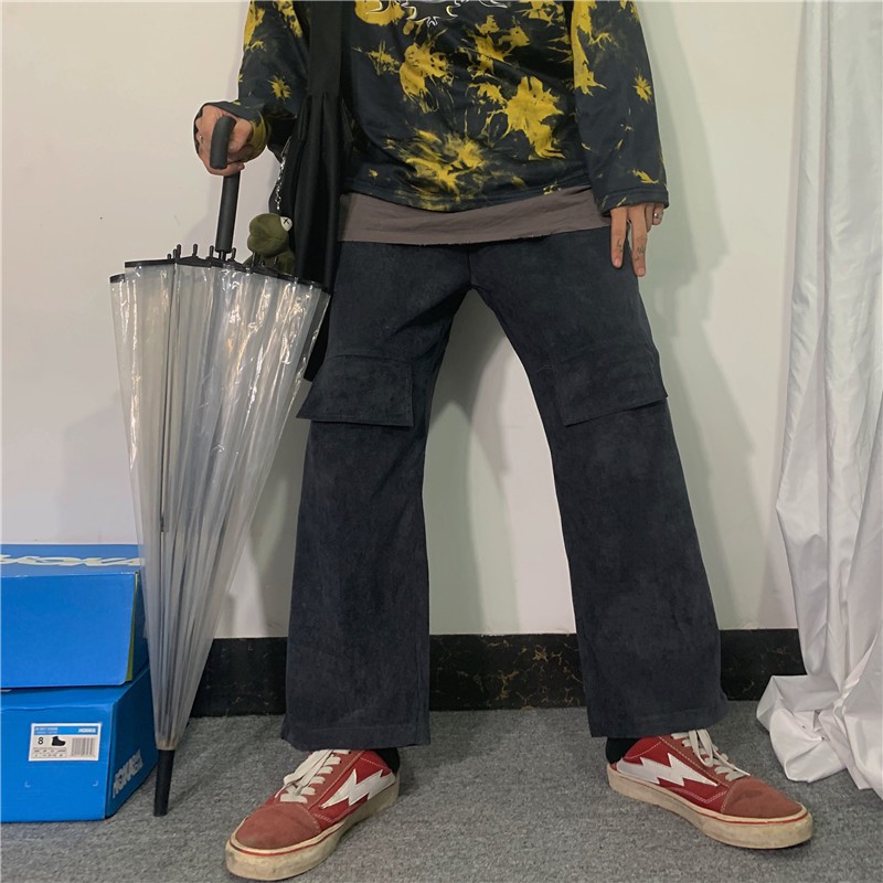 Quần Nhung Kẻ Ống Suông Rộng Thời Trang Cá Tính 22662