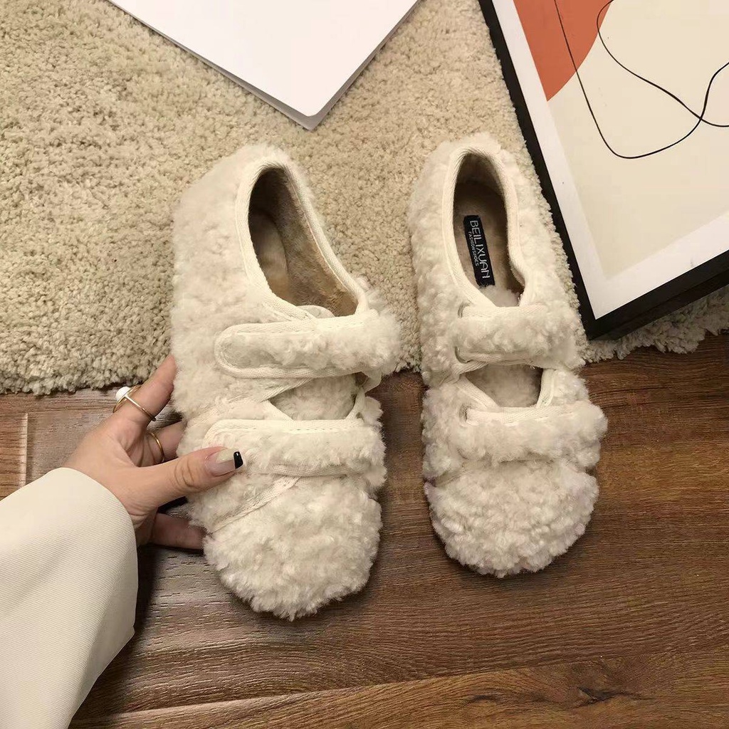 Giày Len Lông Cừu Đế Dày Phong Cách Hàn Quốc