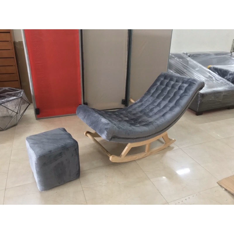 Ghế bập bênh thu gian boc nỉ- da