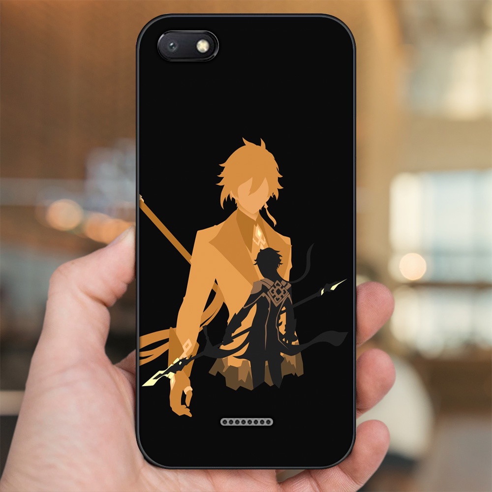 Ốp lưng Xiaomi Redmi 6A viền đen in hình Zhongli Genshin Impact