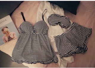 Bộ ngủ cotton kèm bịt mắt