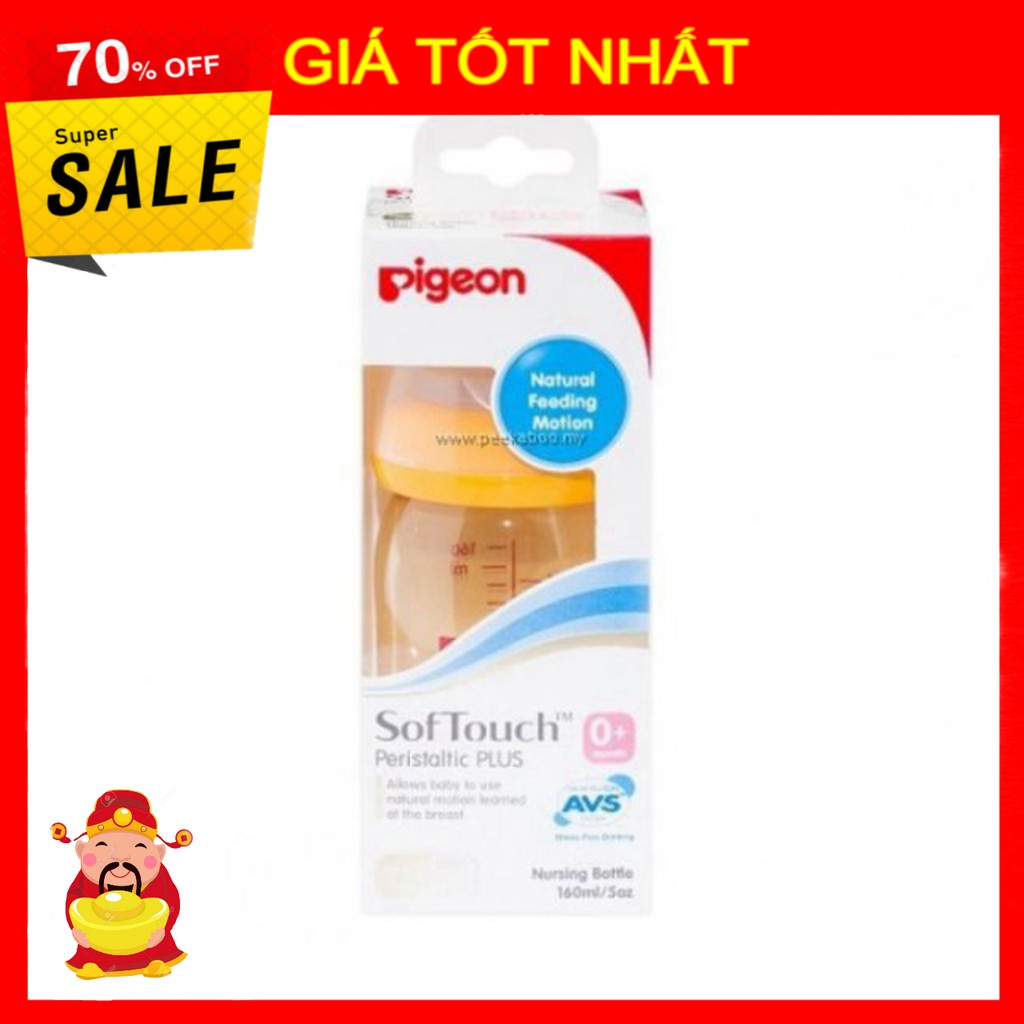 [ GIÁ TỐT NHẤT ]  BÌNH SỮA PIGEON SOFTOUCH 160ML [ HÀNG CHÍNH HÃNG ]