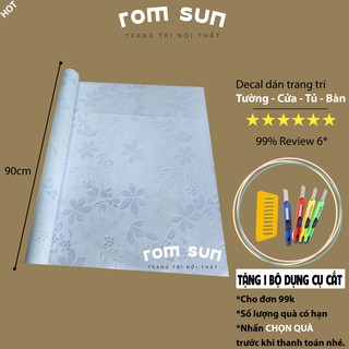 Khổ 90cm | Decal dán kính 🔱FREESHIP🔱giấy dán kính mờ hoa trắng cho cửa kính văn phòng/vệ sinh/phòng khách/phòng ngủ
