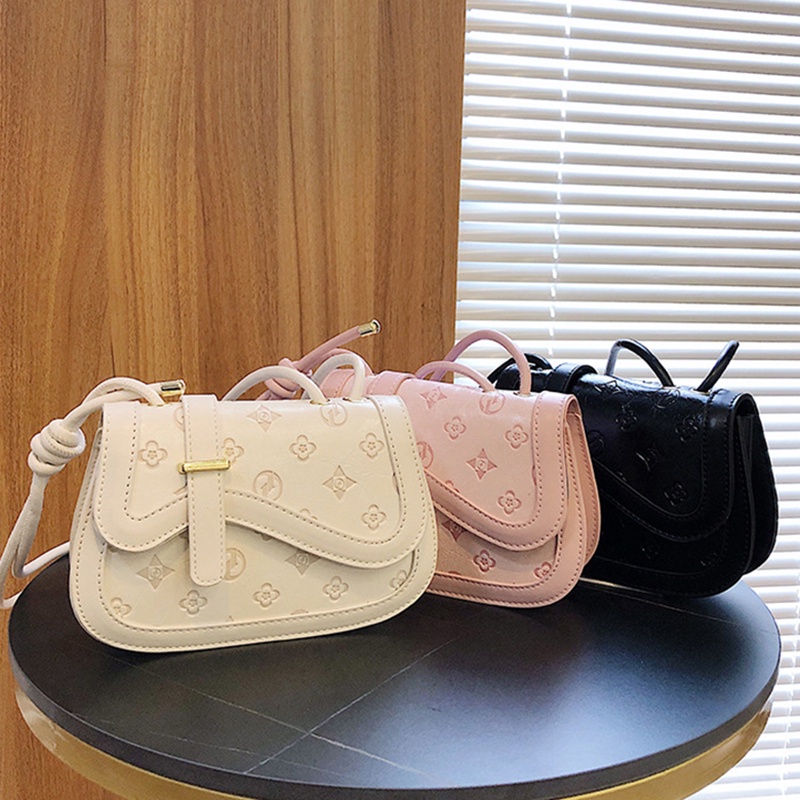 Ielgy Túi Yên Ngựa Đeo Chéo Họa Tiết Dập Nổi Cho Nữ