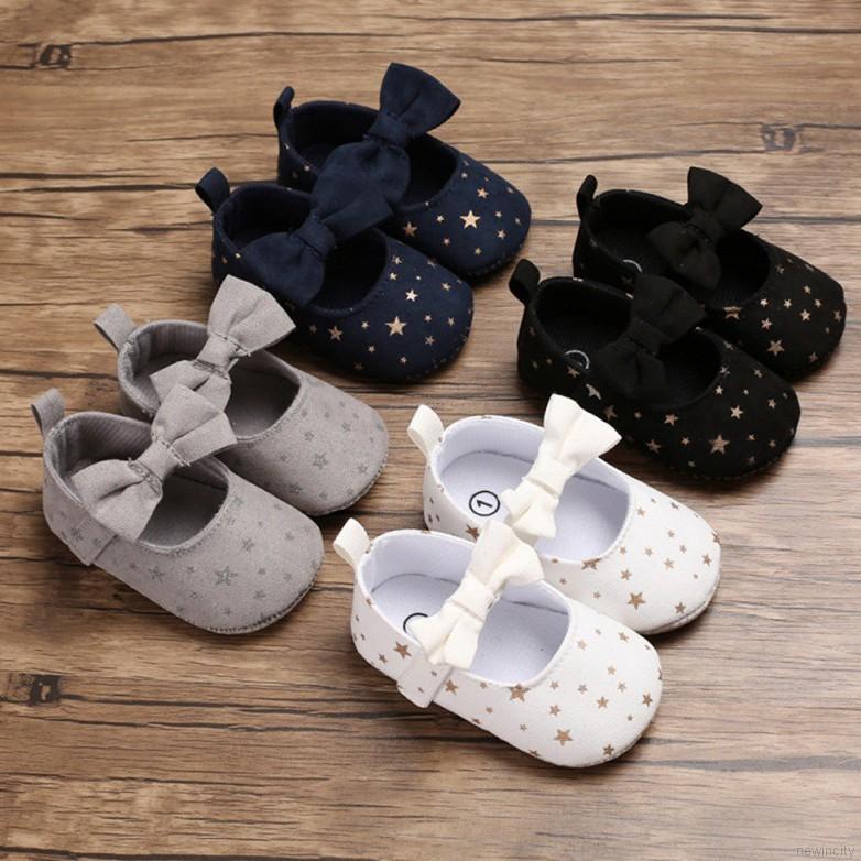 Giày Búp Bê Đính Nơ Chống Trượt Dễ Thương Cho Bé Gái