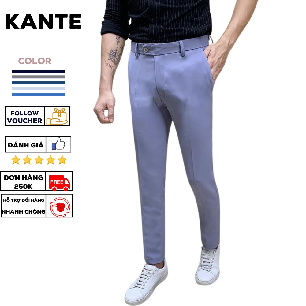 Quần âu nam Kante chất vải tuyết mưa co giãn 4 chiều, Quần baggy tây nam vải dày không bai màu dáng Hàn Quốc