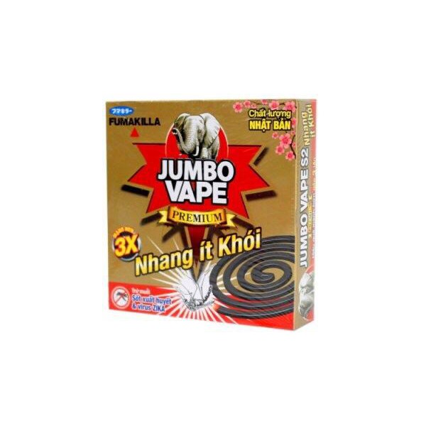 Nhang muỗi ít khói Jumbo Vape S2 hộp 10 khoanh