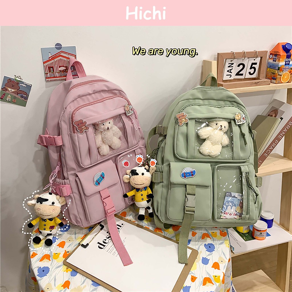 Balo đi học nữ thời trang Hichi, đựng vừa laptop 14inch - Z139