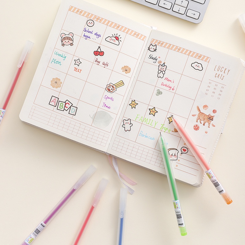 Bút mực gel RUIXIANG cỡ 0.5mm 12 màu dễ thương cho học sinh/ văn phòng