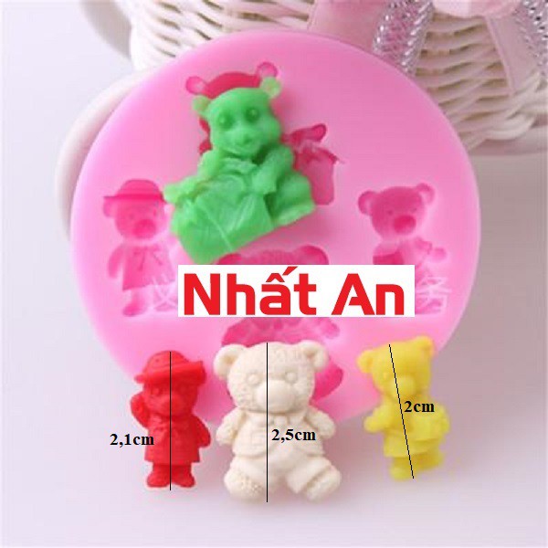 Khuôn silicone 4D hình con gấu