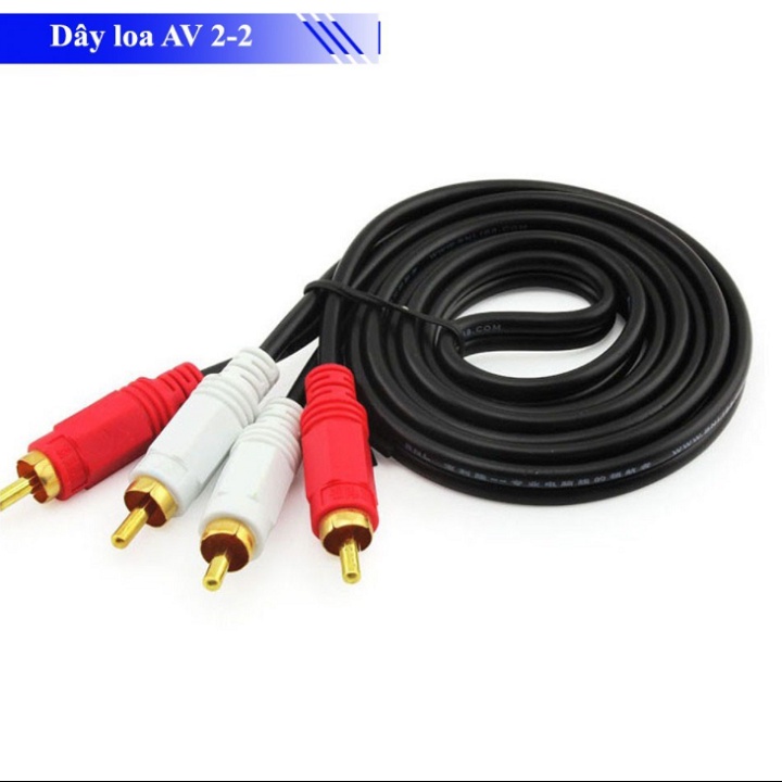 Dây 4 Đầu AV Hoa Sen Đen, Kết Nối Loa Kéo - Đầu Karaoke  Mixer  - Với Amply - Hàng Chất Lượng Cao