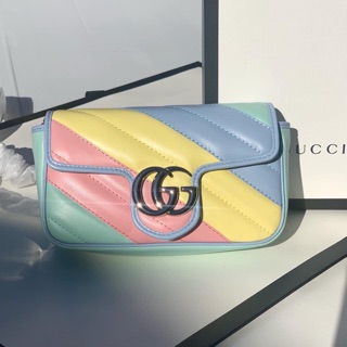 Túi đeo chéo GG Marmont small shoulder bag Super mini màu cầu vồng