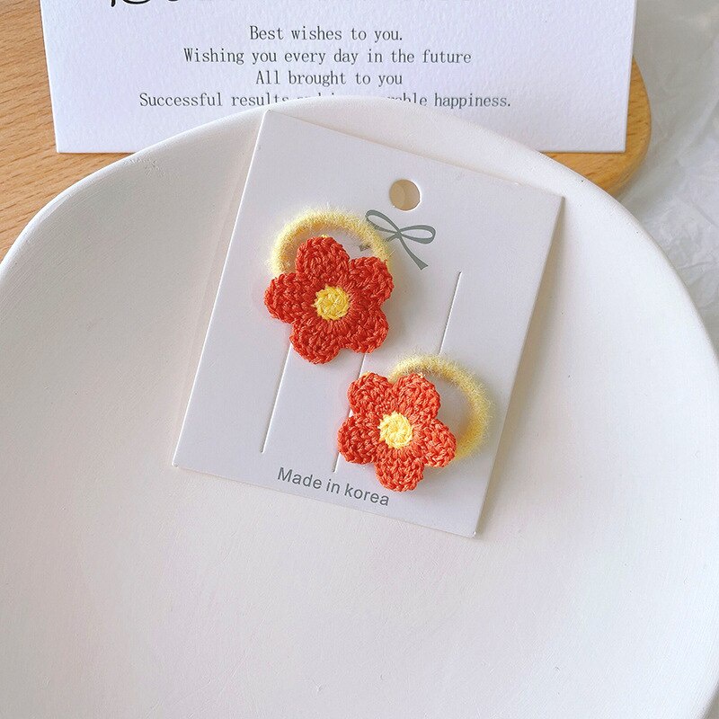 Set 2 dây buộc tóc trang trí bông hoa/ ngôi sao đáng yêu xinh xắn dành cho bé gái