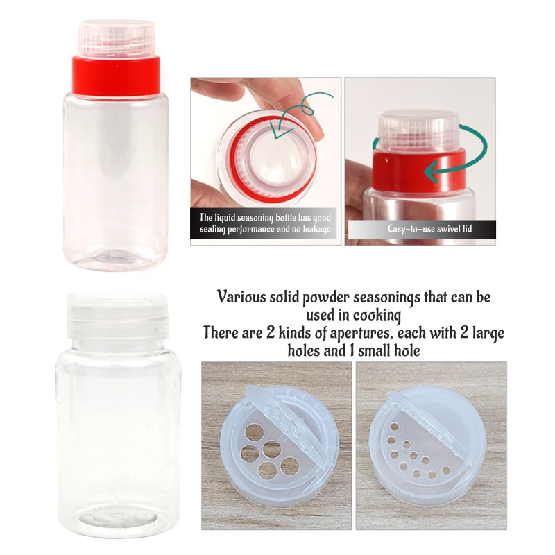 Bộ 6 Lọ Đựng Gia Vị Có Nắp Xoay Tiện Dụng Mang Theo Du Lịch