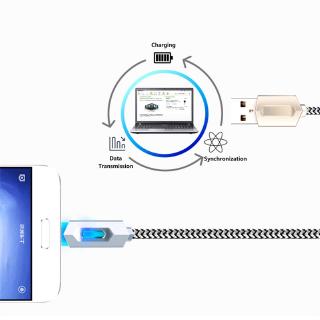 Micro USB Glowing Cable Fast Charging Data Line For Apple iPhone Android Type-C Adapter