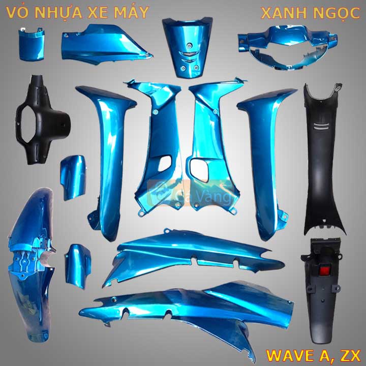 Vỏ nhựa xe máy Wave a, 100, ZX Nhựa Cao Cấp như Zin màu XANH NGỌC