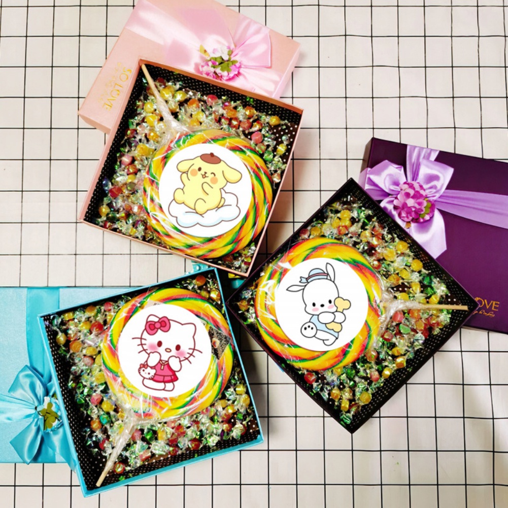 500 cái/cuộn Nhãn dán Sanrio dễ thương Hello Kitty/kuromi/ Giấy trang trí quế Nhãn dán giấy cho tài khoản cầm tay Nhãn dán băng keo hoạt hình dễ thương WE