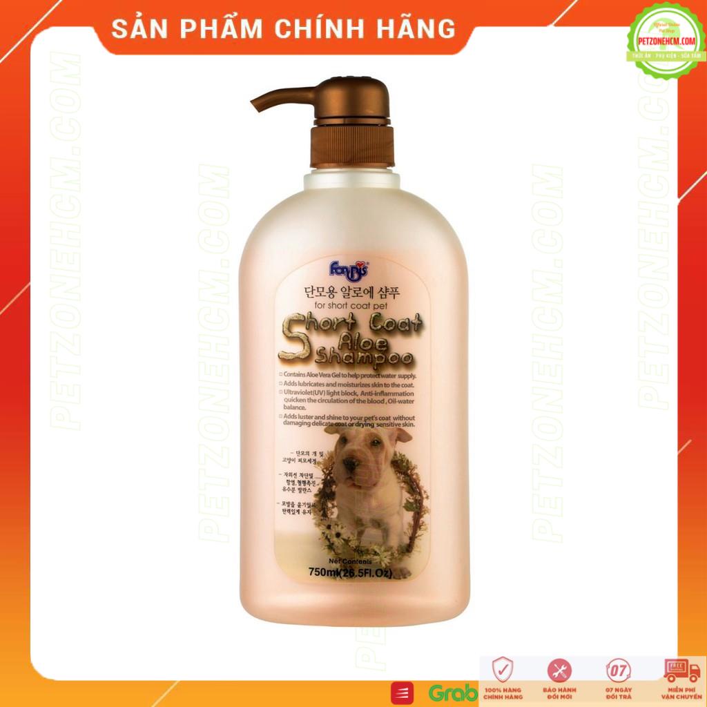 Sữa Tắm cho chó Forcans Hàn Quốc ⚜ FREESHIP ⚜ Short Coat ALOE SHAMPOO Chai 750ml dùng cho chó lông ngắn - PetzoneHCM