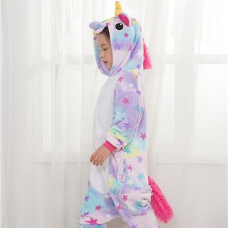 Cô Gái Kigurumi Ngôi Sao Kỳ Lân Pyjama Cosplay Onesie Ngụy Trang Pijama Trẻ Em Bé Gái Đồ Ngủ