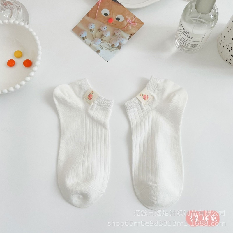 Tất cổ ngắn nam nữ vớ trơn nhật cố thấp tem gấu thời trang hàn quốc đẹp giá rẻ cotton kháng khuẩn MRSOCKS VN025