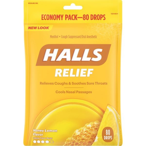 Kẹo ngậm Halls Relief Honey Lemon &amp; Mentho - Lyptus