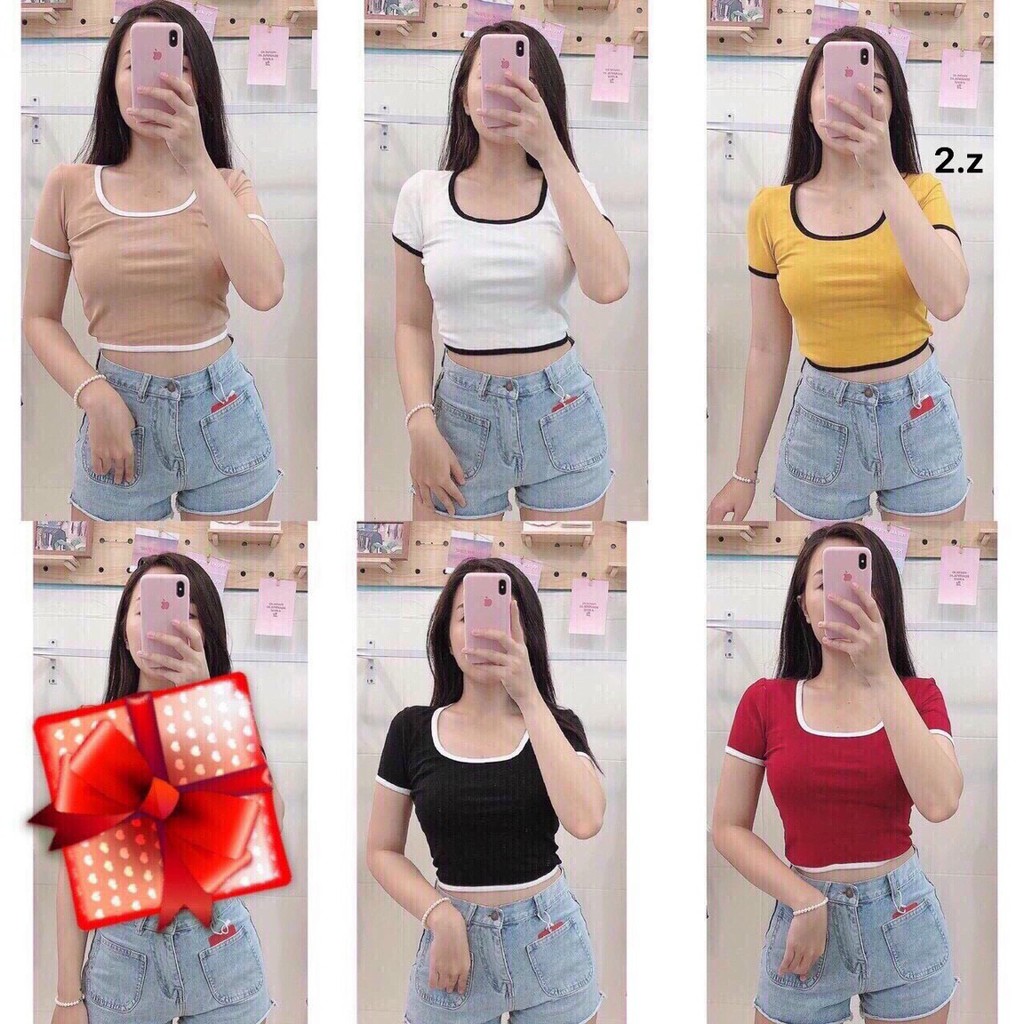 Áo thun ôm bo viền 💖
