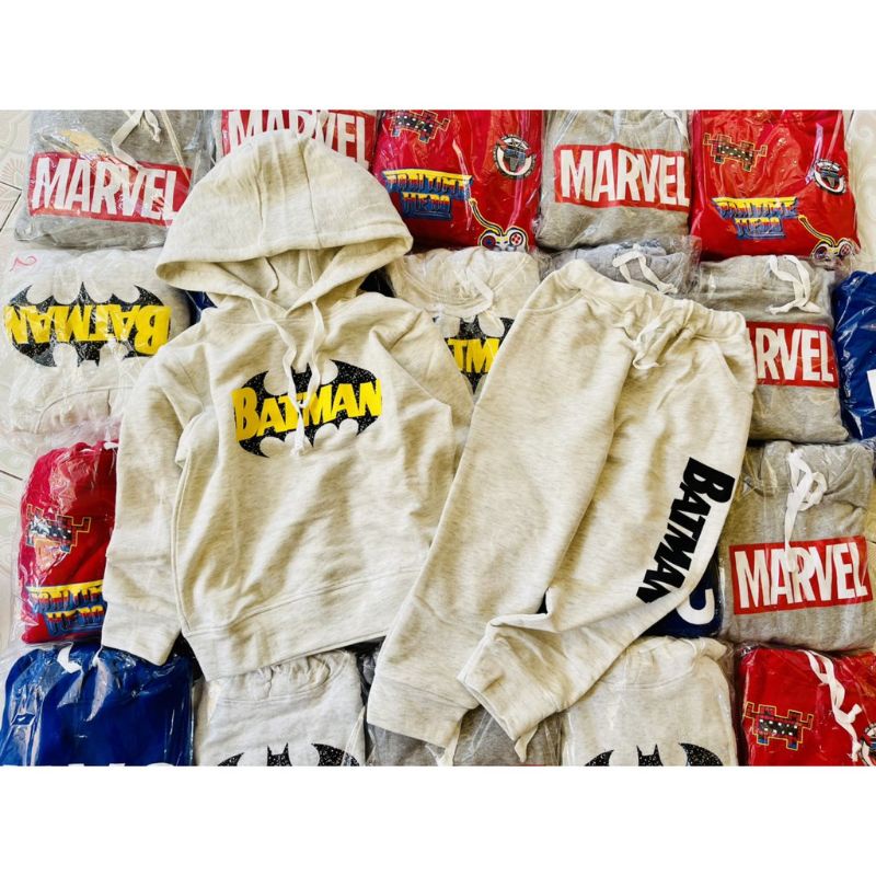 Bộ nỉ da cá HM bé trai xuất dư (có mũ)