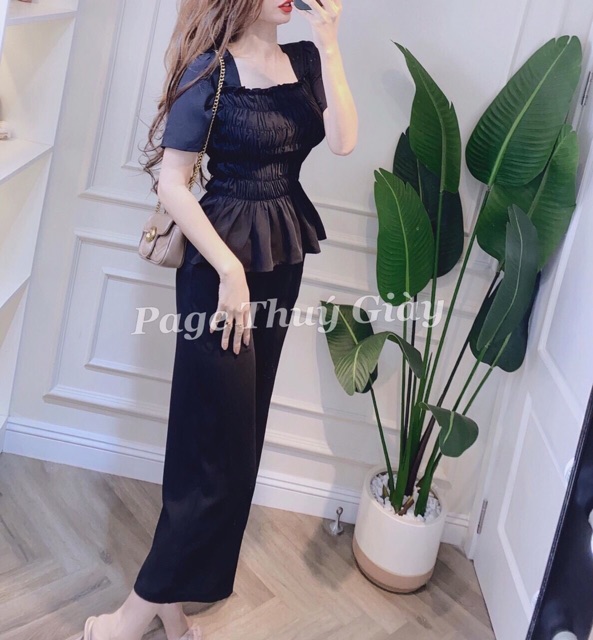 [ Mã FAMAYWA2 giảm 10K đơn 50K] Sét đồ bộ lửng ống rộng áo nhúm loe cổ vuông | BigBuy360 - bigbuy360.vn