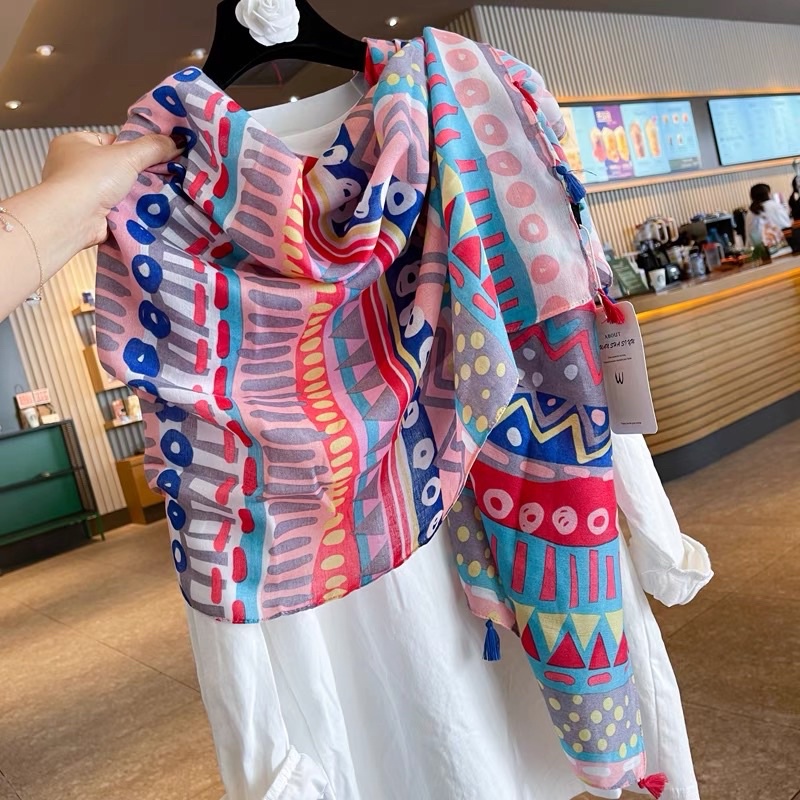 [Hàng Loại 1] Khăn Thổ Cẩm Khăn Hoạ Tiết Boho Vintage Đi Biển