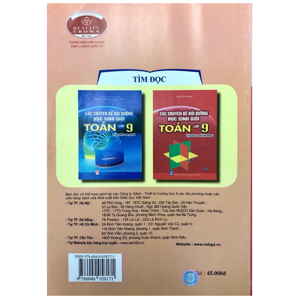 Sách - Các chuyên đề bồi dưỡng học sinh giỏi Toán lớp 9 tập 2 - Hình học