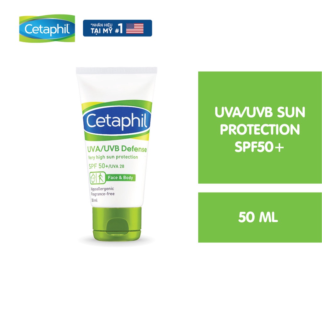 Kem chống nắng cung cấp màng bảo vệ cao Cetaphil UVA/UVB Defense Very High Sun Protection SPF50+/UVA28 50ml