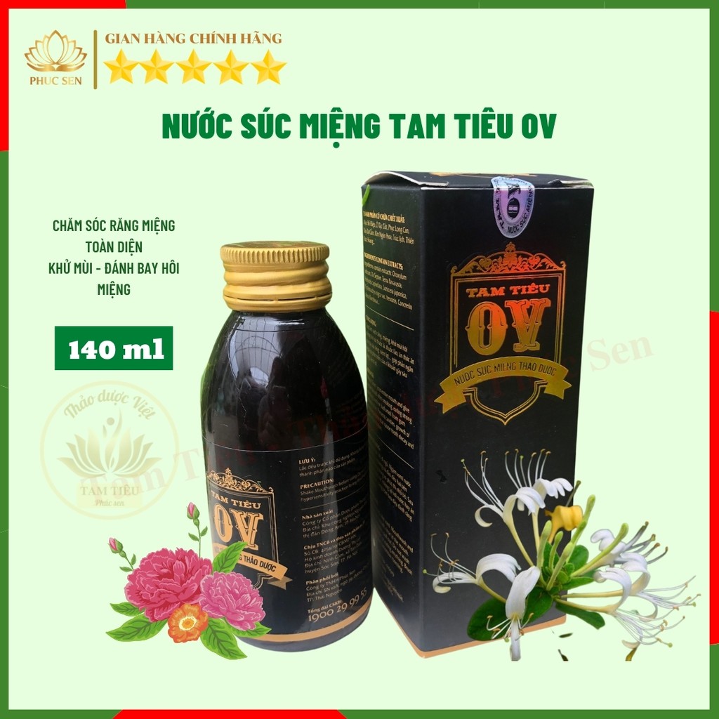 [FREESHIP] Nước Xúc Miệng, Tam Tiêu OV giúp Thơm Miệng - Hiệu Quả Sau 5 Đến 7 Ngày Chai 140ml