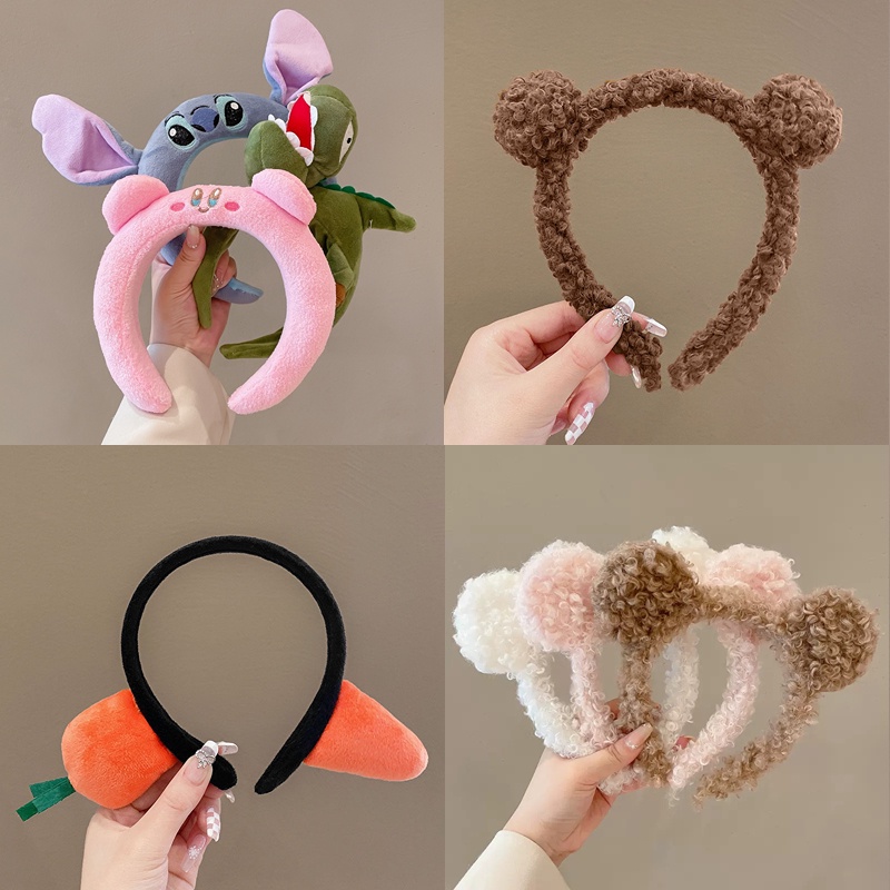 Băng Đô Cài Tóc Nhồi Bông Dễ Thương Vui Nhộn Phong Cách Hàn Quốc Dành Cho Bạn Nữ