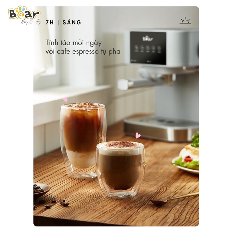 Máy pha cafe espresso Bear tự động, Máy pha cà phê Bear  bảo hành 18 tháng chính hãng - CF-B15V1