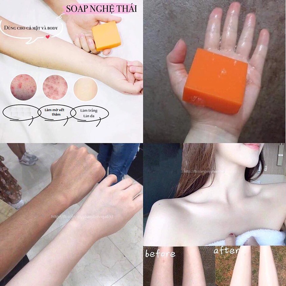 Xà phòng nghệ cam Galong Thái Lan làm trắng da giảm mụn 65gram HT237